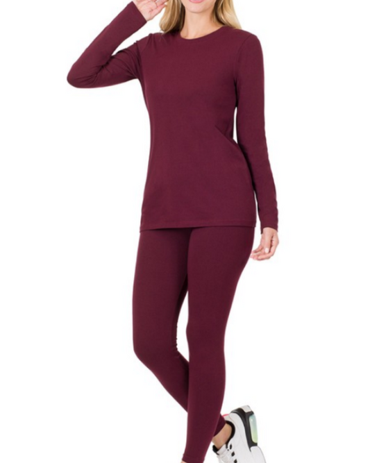 LEGGING SET (BURGUNDY)